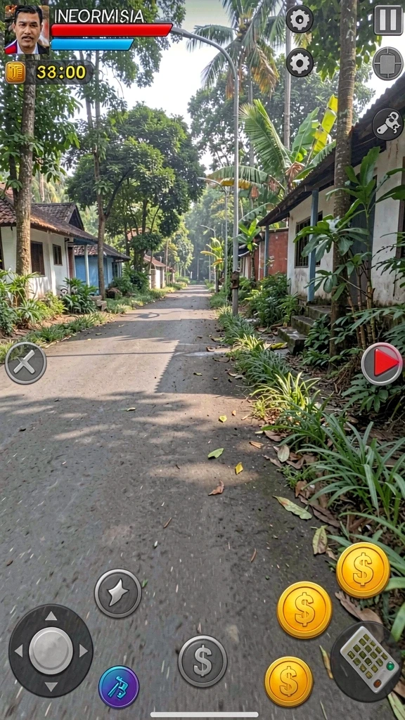 panglima77 - Tangkapan layar menunjukkan karakter utama dalam aksi bertempur.